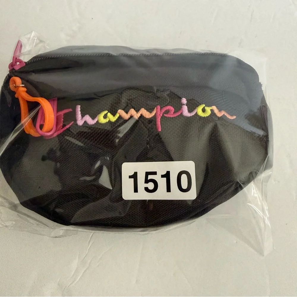 Champion Black Waist Bag with Colorful Logo Little Girls